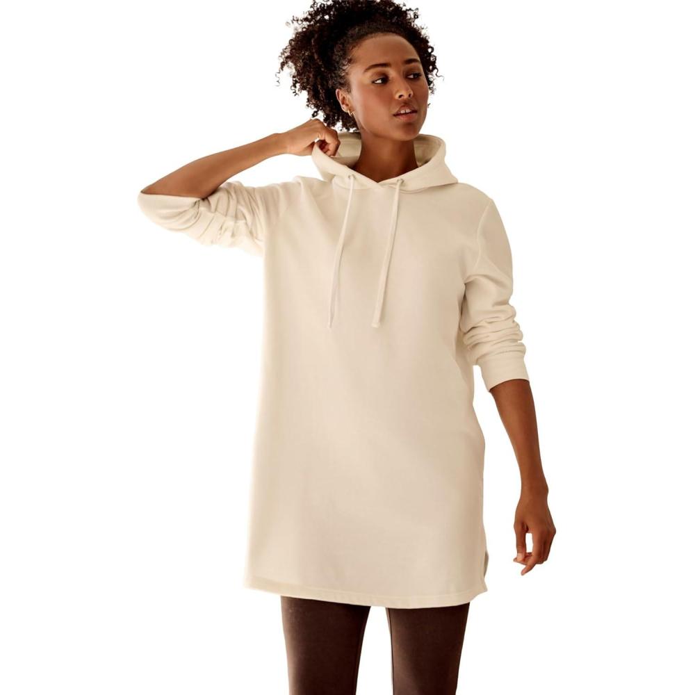 image:imageellos Plus Size Hooded Sweatshirt TunicIvory