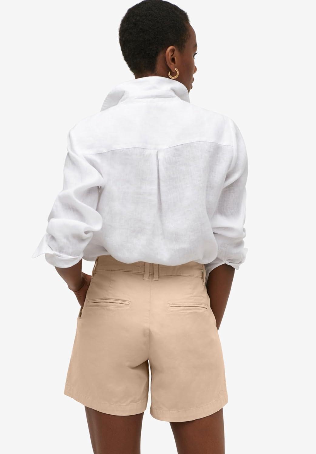 image:imageellos Plus Size Stretch Chino MidRise ShortsNew Khaki