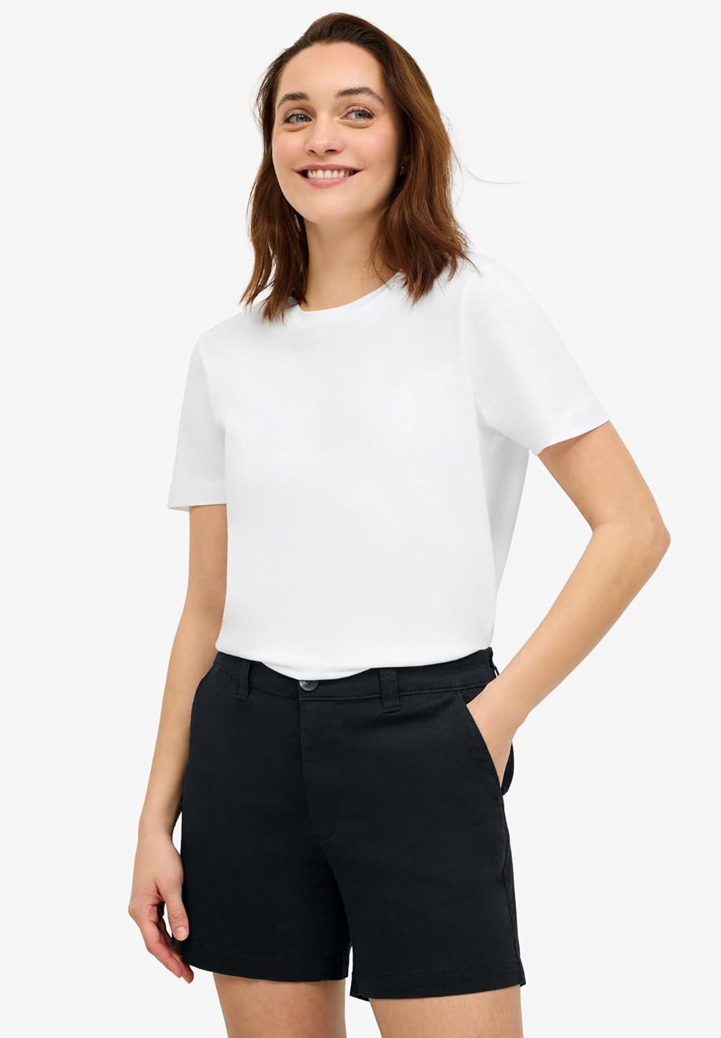 image:imageellos Plus Size Stretch Chino MidRise ShortsPale Indigo