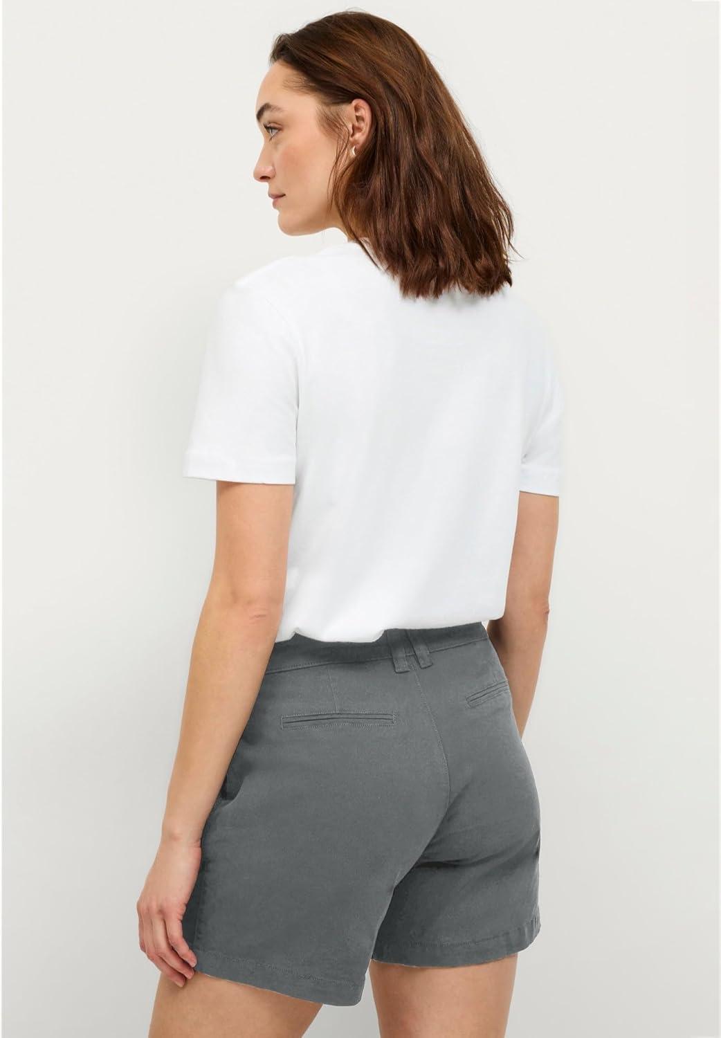 image:imageellos Plus Size Stretch Chino MidRise ShortsSlate