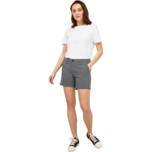 ellos Plus Size Stretch Chino Mid-Rise Shorts(Slate)