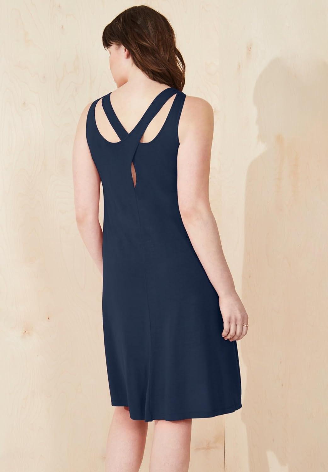 image:imageellos Plus Size Crossover Back Tank DressNavy