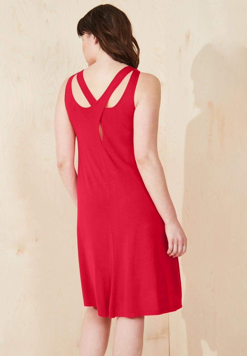 image:imageellos Plus Size Crossover Back Tank DressVivid Red