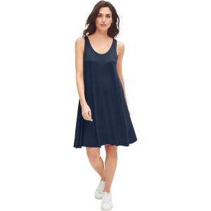 ellos Plus Size Crossover Back Tank Dress(Navy)