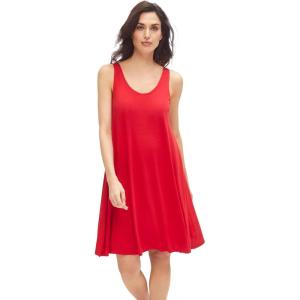 ellos Plus Size Crossover Back Tank Dress(Vivid Red)