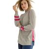 image:imageellos Plus Size Side Stripe Mockneck SweaterHeather Grey