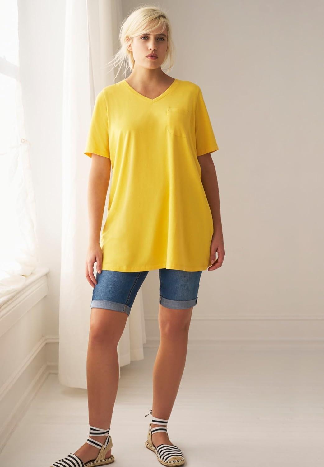 image:imageellos Plus Size MidRise Stretch Denim Bermuda ShortsWhite