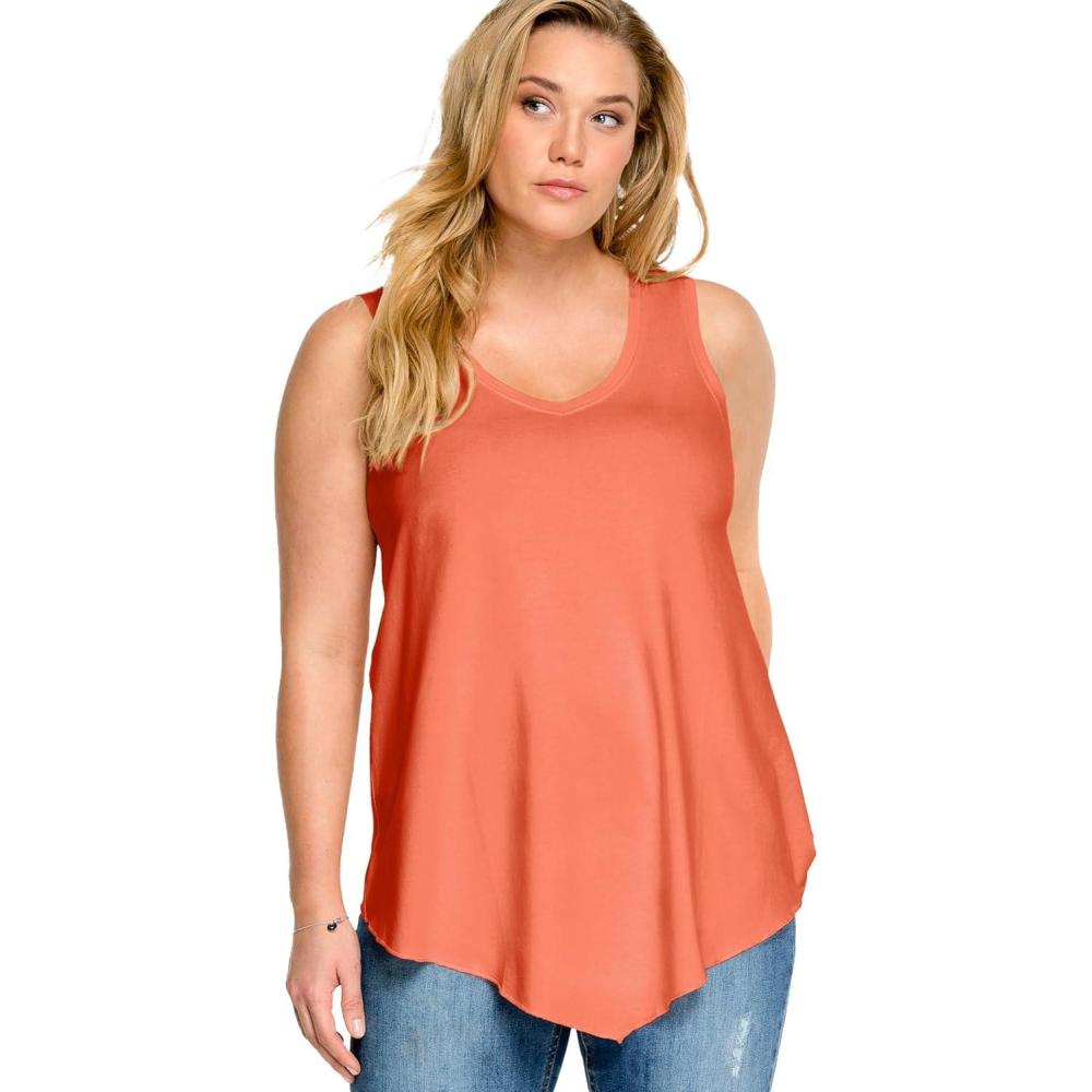 image:imageellos Plus Size VNeck Pointed Front TankTropical Melon