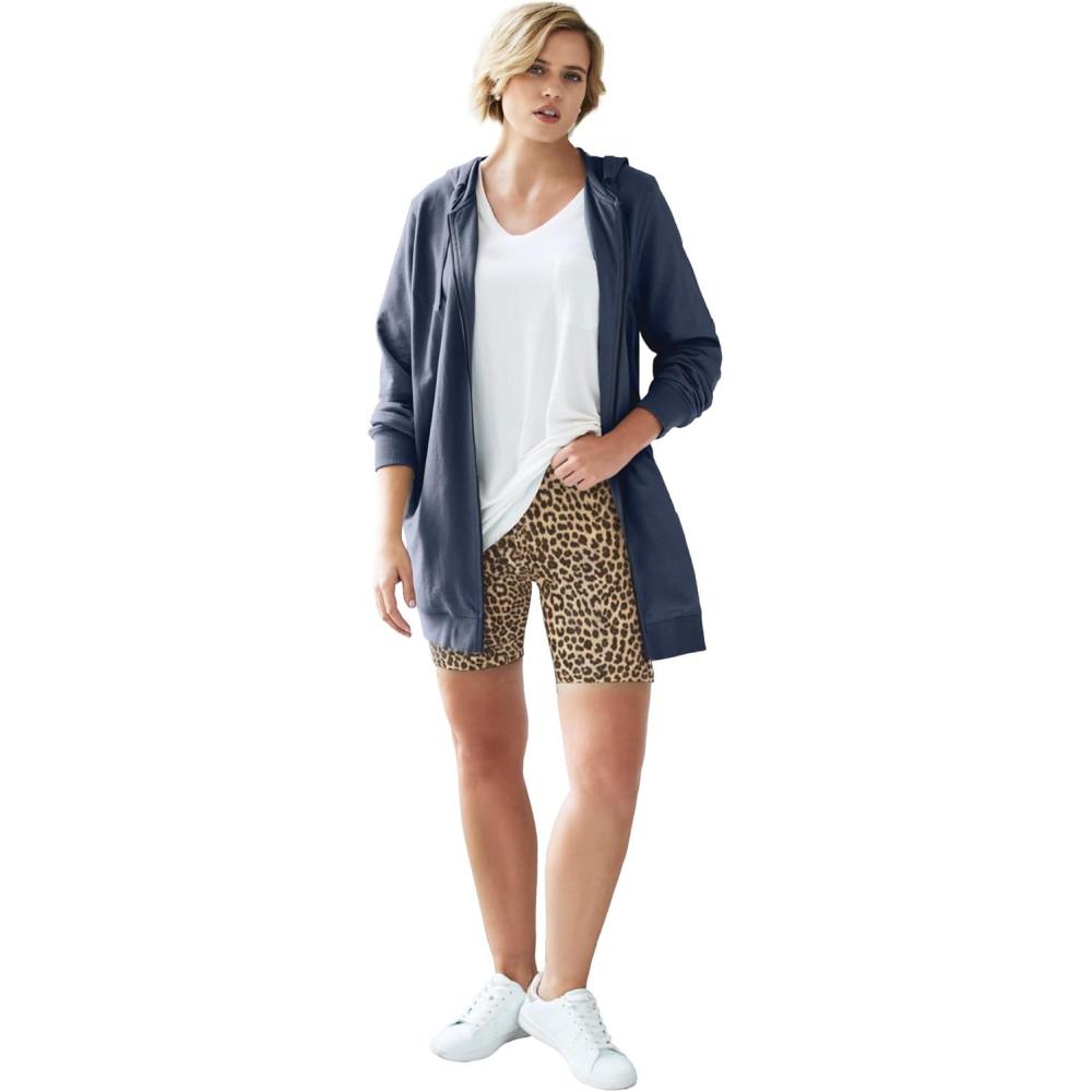 image:imageellos Plus Size Cotton Spandex Bike ShortsClassic Leopard