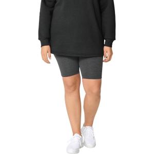 ellos Plus Size Cotton Spandex Bike Shorts(Heather Charcoal)