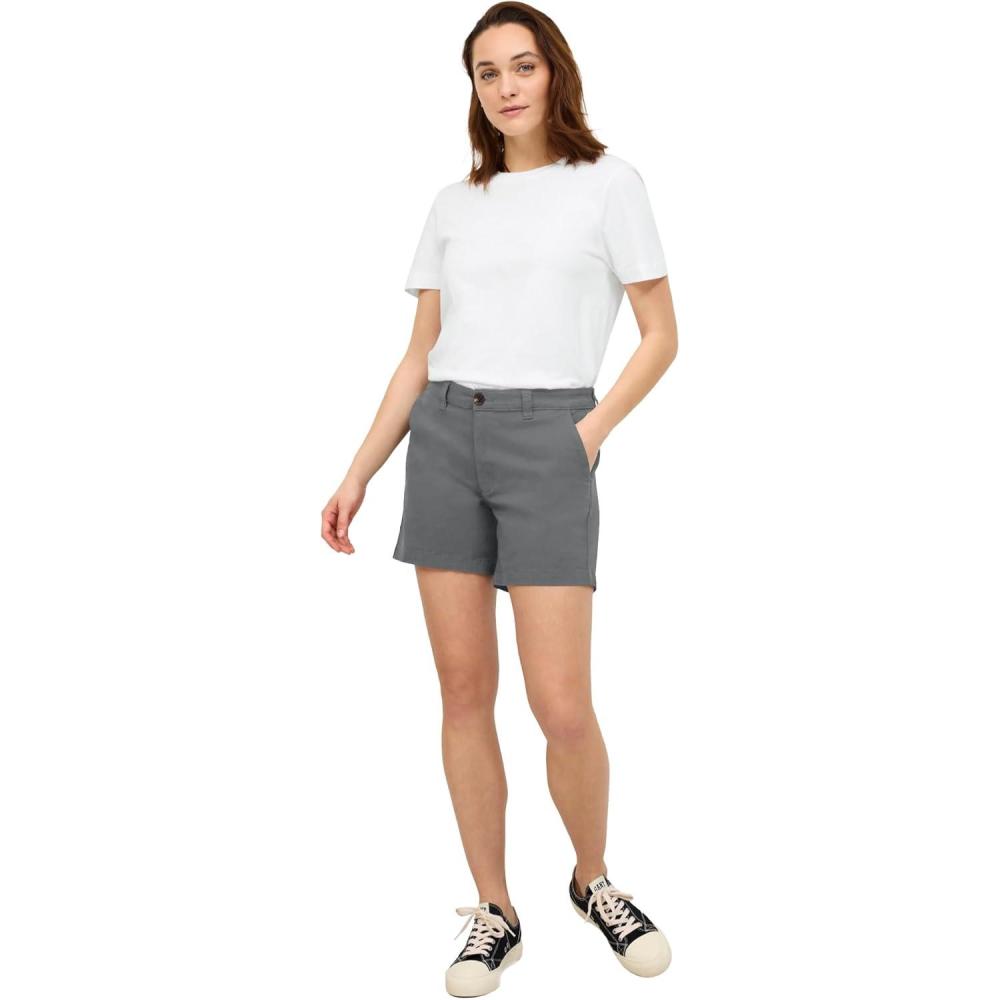 image:imageellos Plus Size MidRise Stretch Cotton 2Pocket Chino ShortsSlate