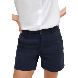 ellos Plus Size Mid-Rise Stretch Cotton 2-Pocket Chino Shorts(Navy)