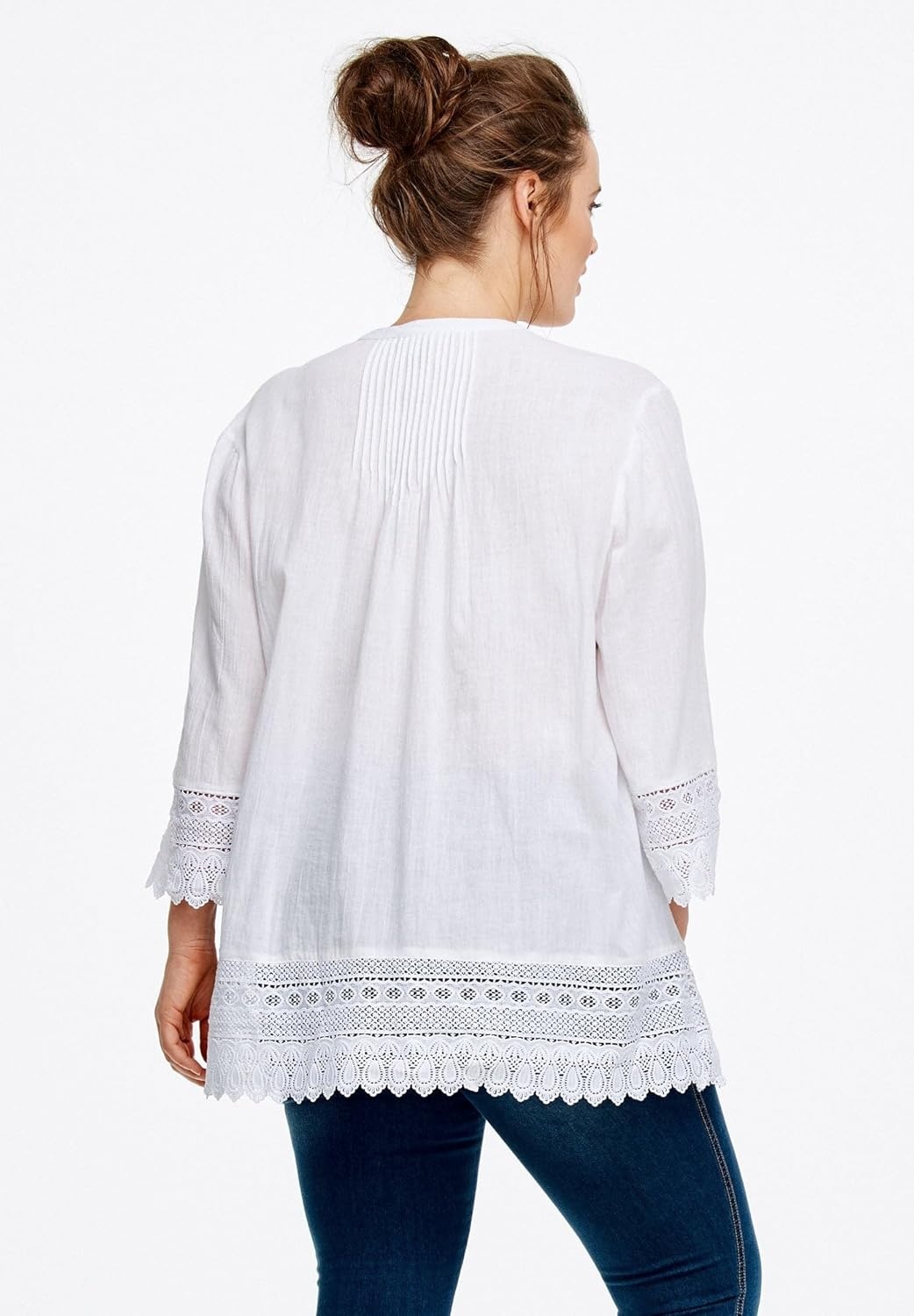 image:imageellos Plus Size Crochet Trim BlouseNavy