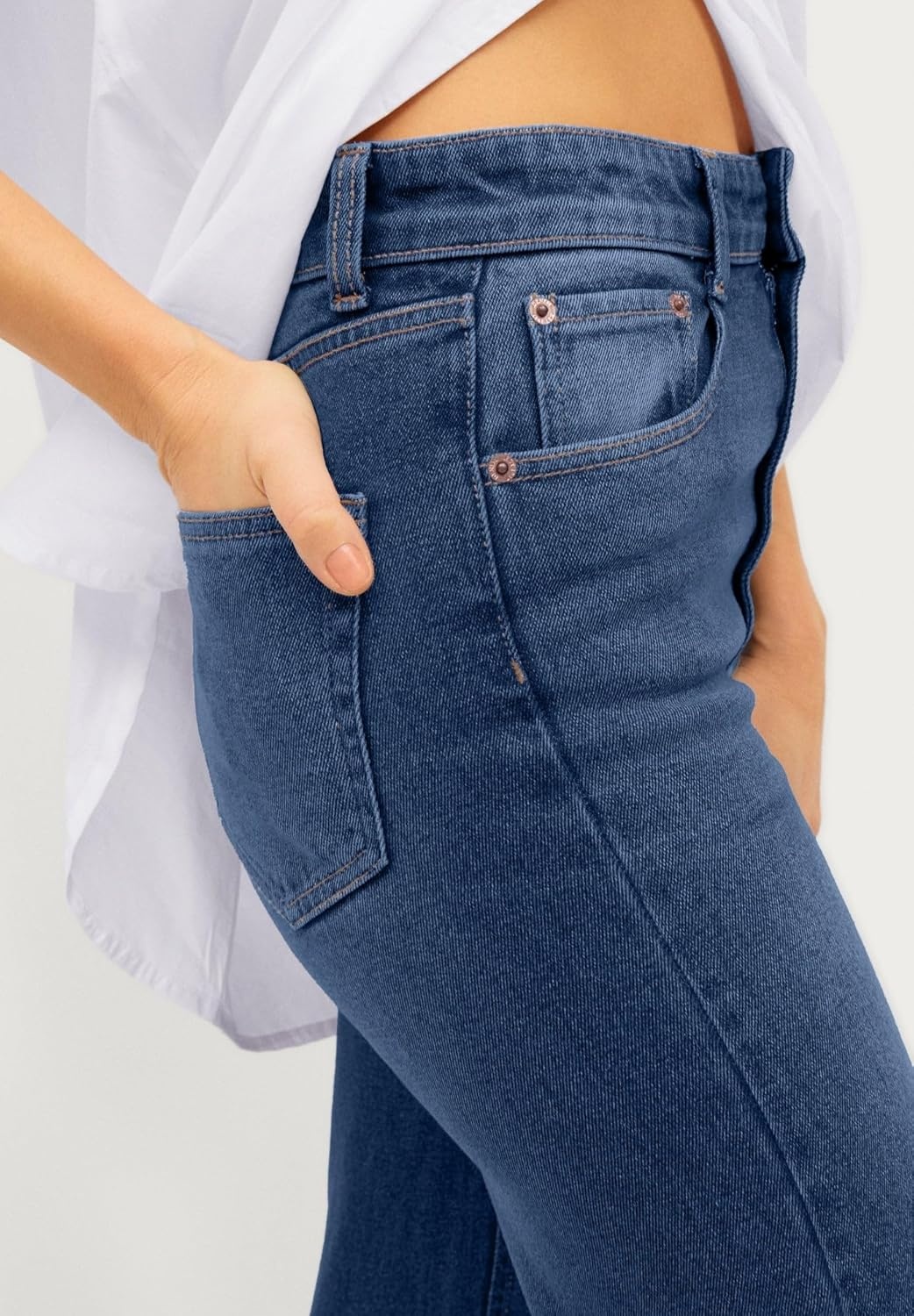 image:imageellos Plus Size HighRise Stretch Flare Leg JeansMedium Stonewash