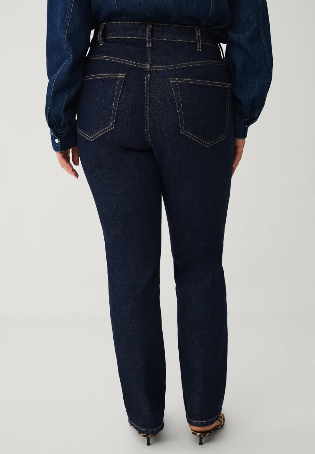 image:imageellos Plus Size Straight Leg Stretch JeansDark Wash