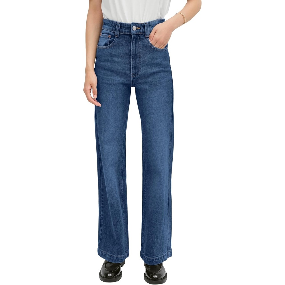 image:imageellos Plus Size HighRise Stretch Flare Leg JeansMedium Stonewash