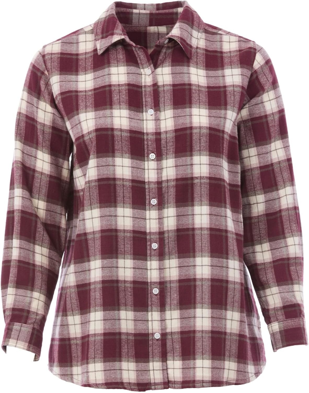 image:imageellos Plus Size Plaid Flannel ShirtMerlot Plaid