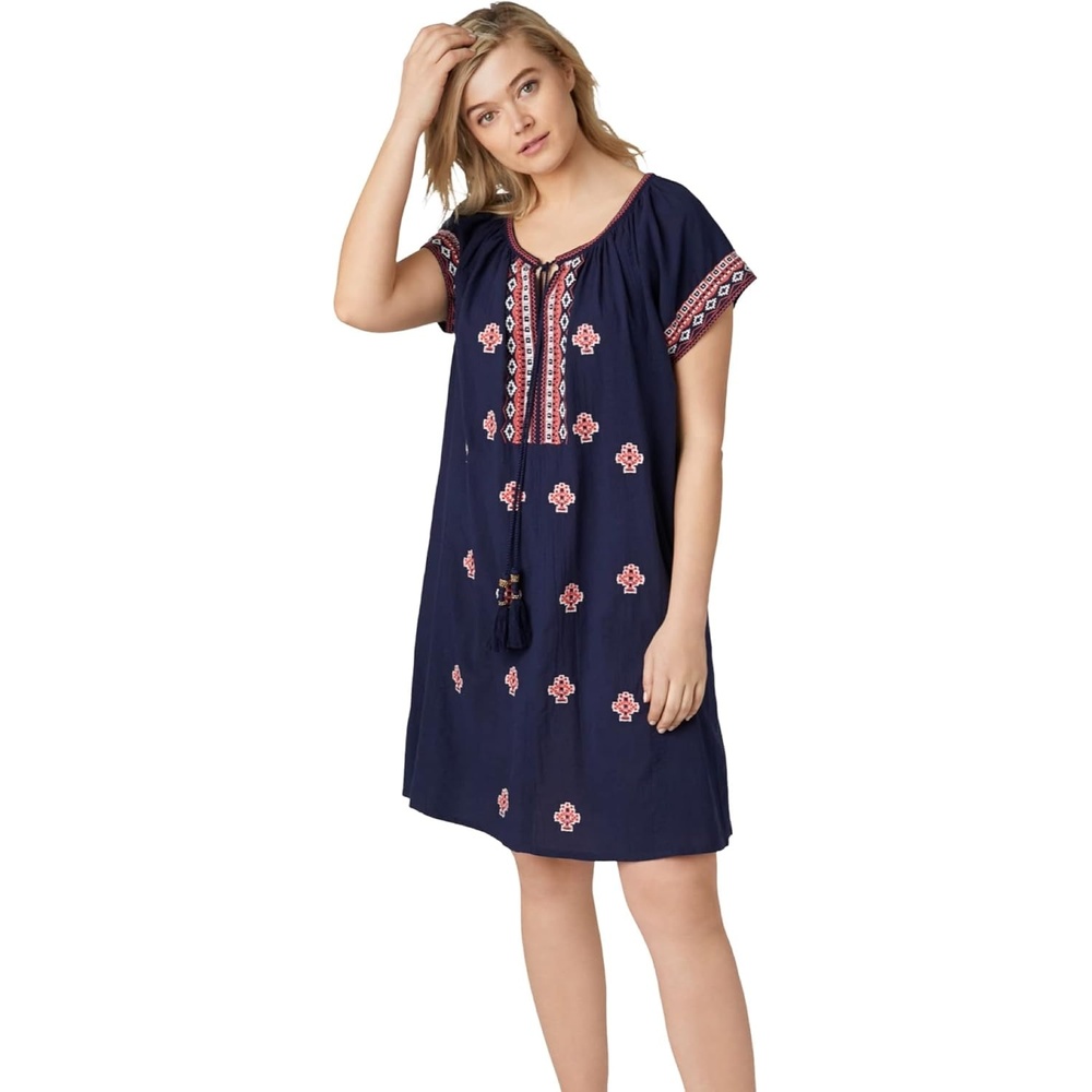 image:imageellos Plus Size Playa Shift DressNavy